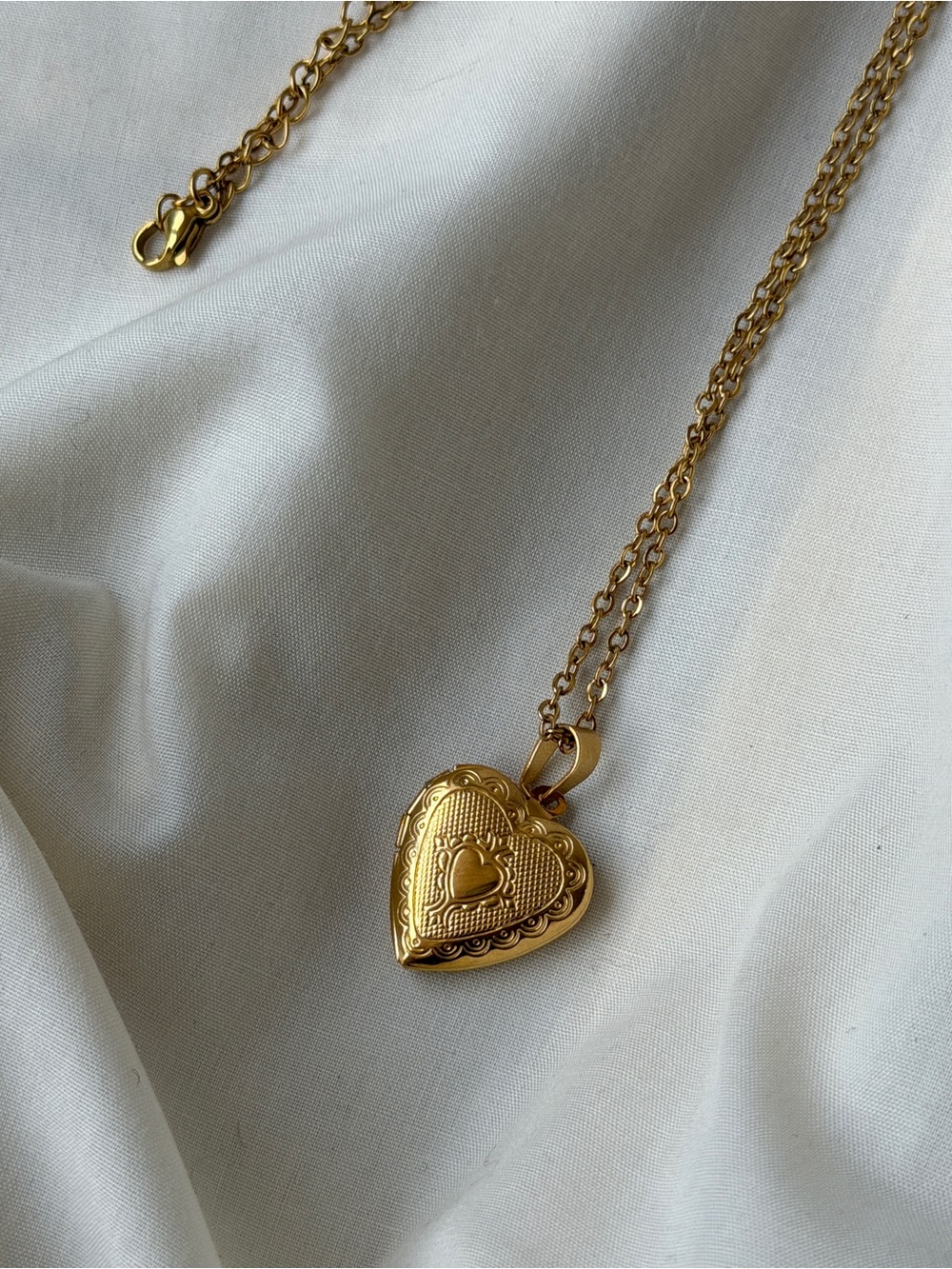 Gold Heart Locket Necklace -  Women's Pendant